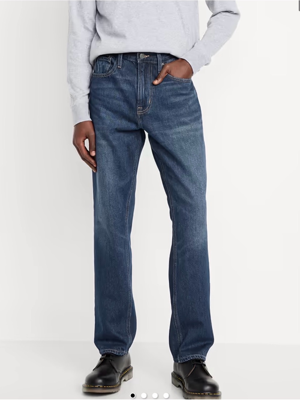 NWT Old Navy Men's Structured Straight Jeans in Dark Blue Wash Size 33 x 32